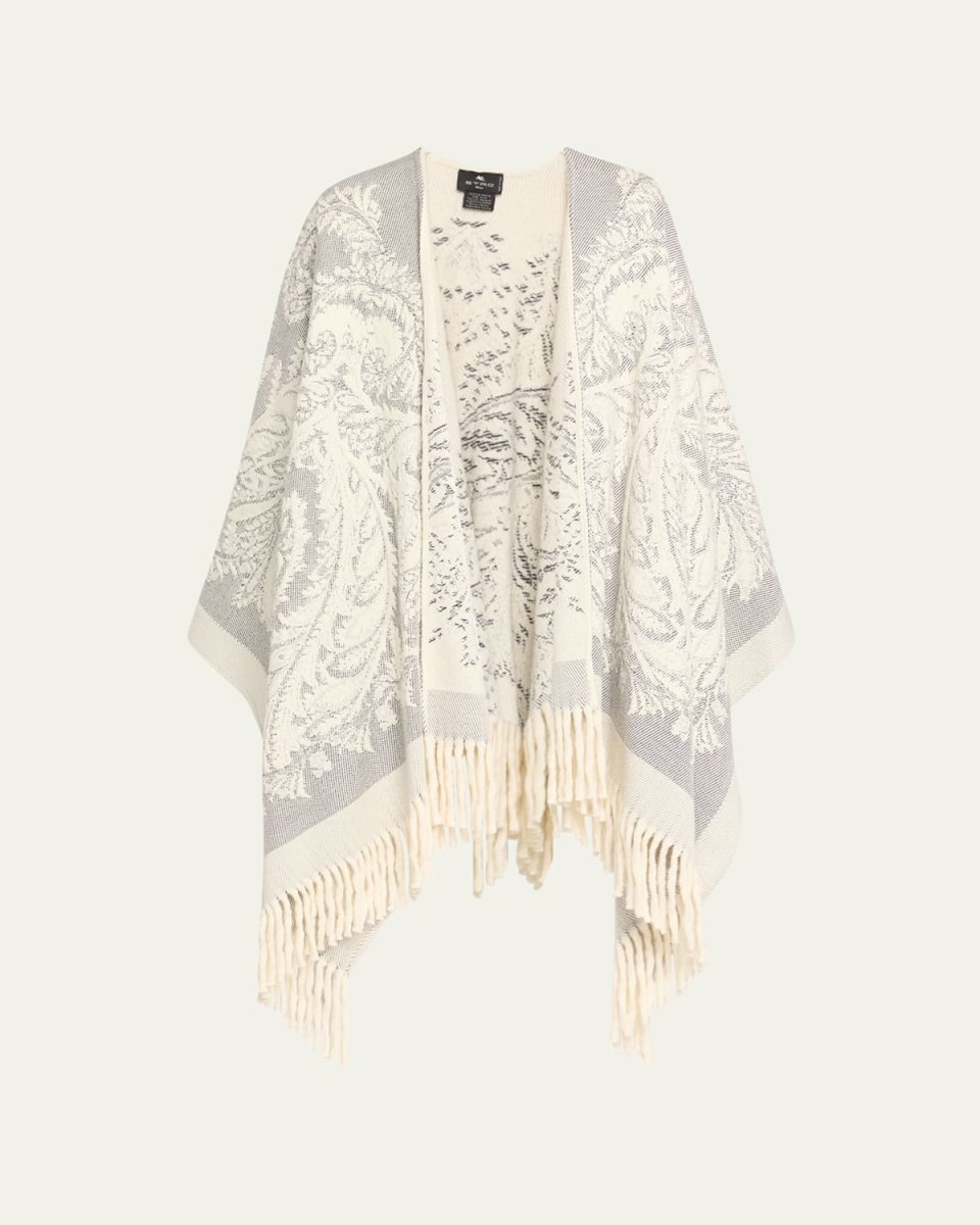 Paisley Jacquard Wool Cape